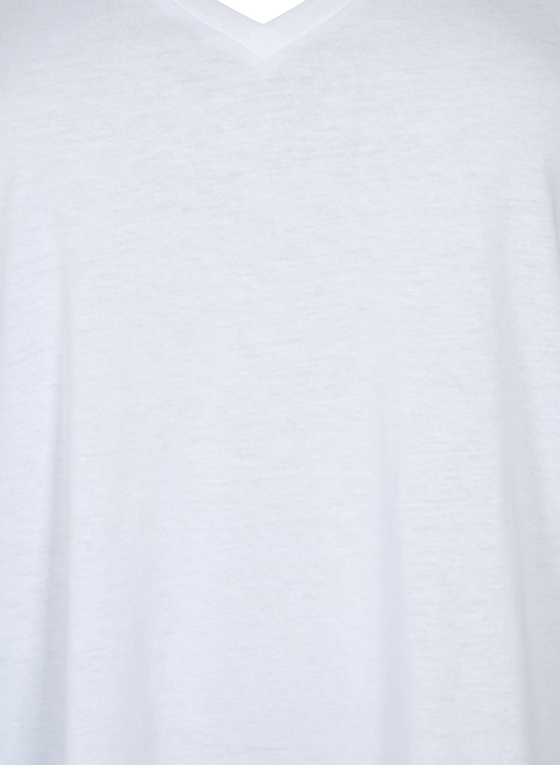 Zizzi T-Shirts Basic T-Shirt V-Ausschnitt Bright White 42-44