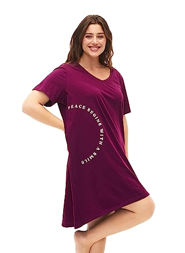 Zizzi Nightwear Nachthemd Kurzarm Bio-Baumwolle 2er Pack