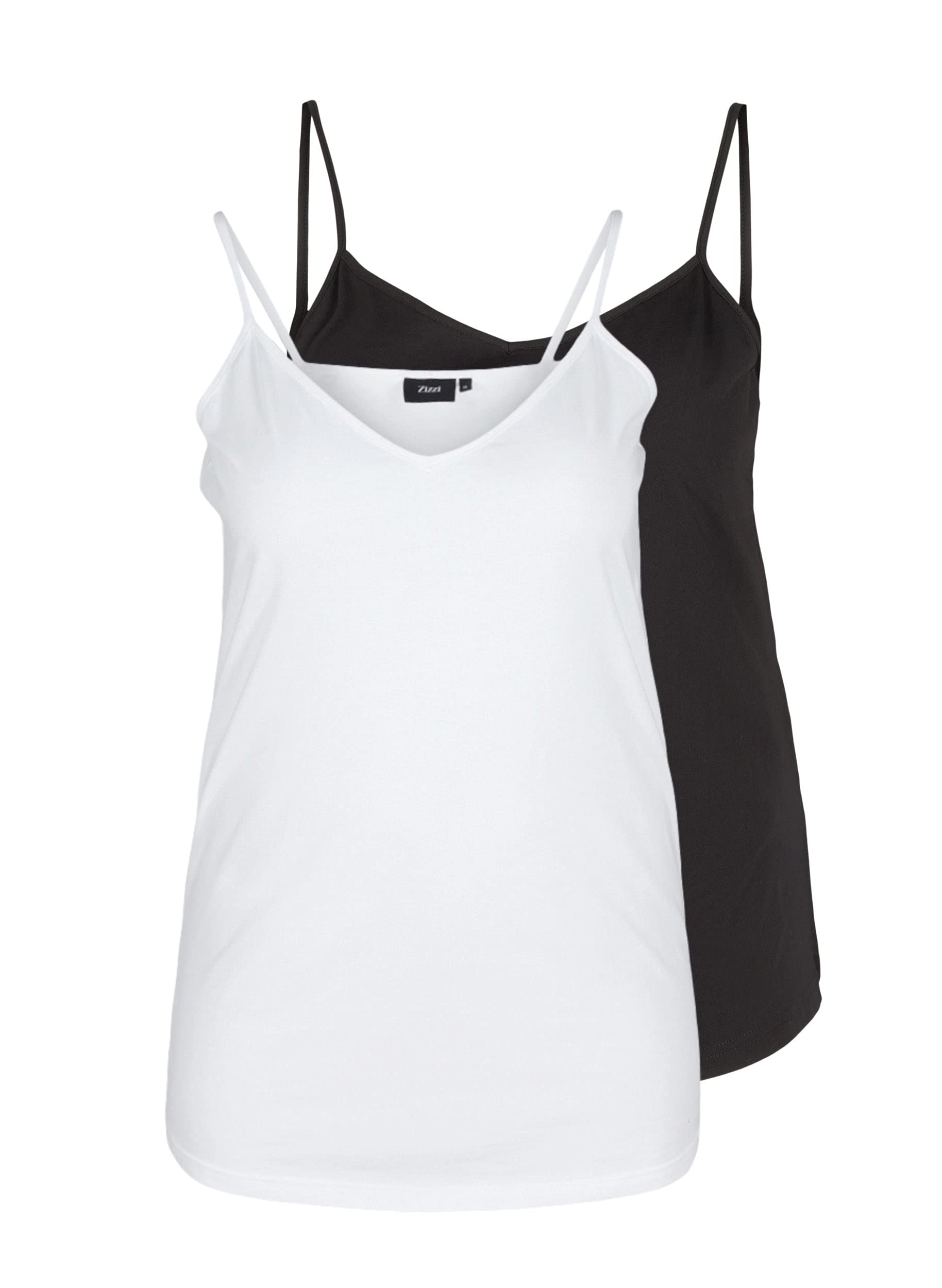 Zizzi 2er Pack Damen Tops V-Ausschnitt Baumwolle