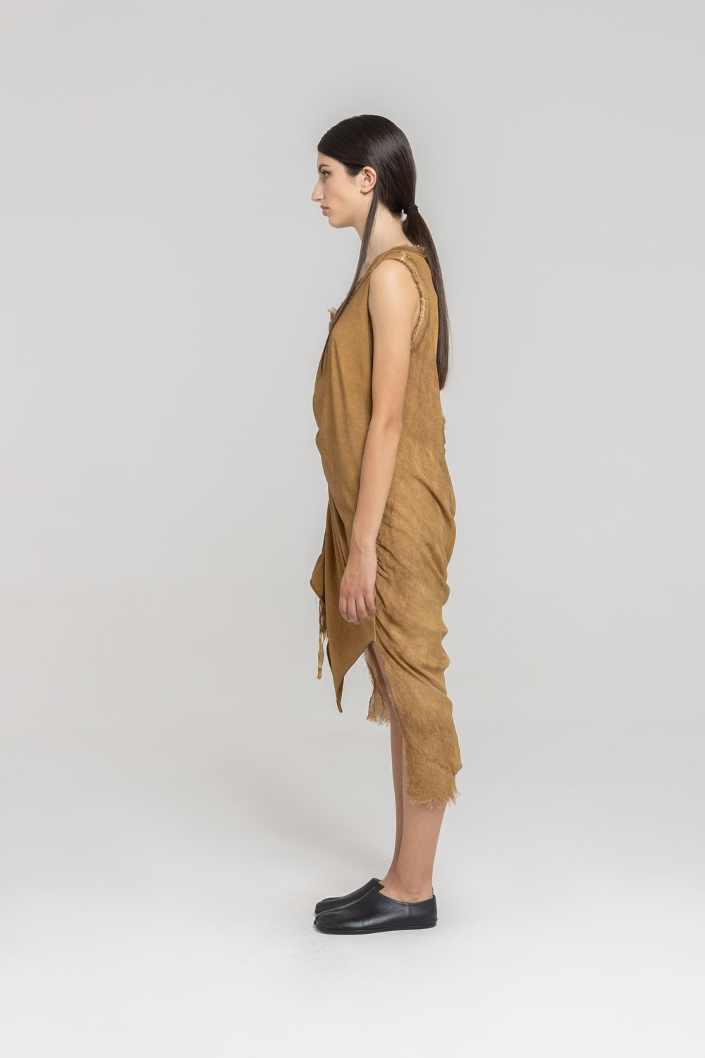 Sanctamuerte Abiti Abito Lungo Smanicato Kleid Baumwolle