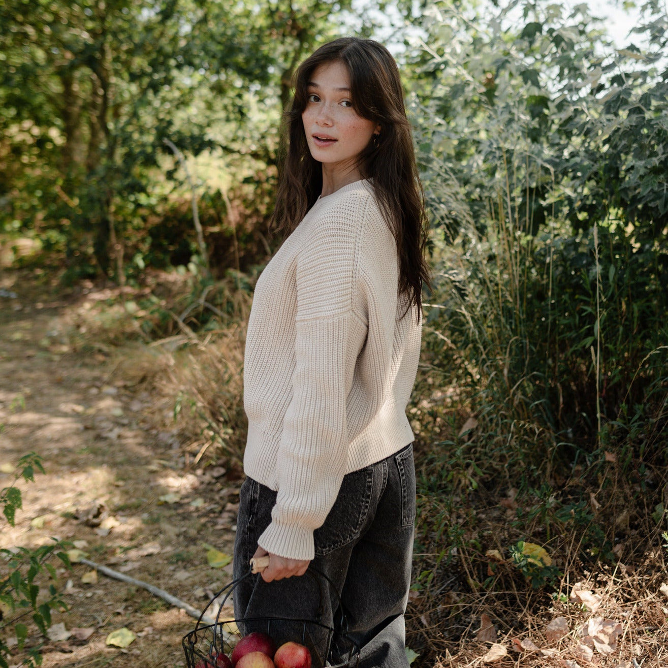 NORDLICHT Mara Grobstrick Pullover sand Bio-Baumwolle