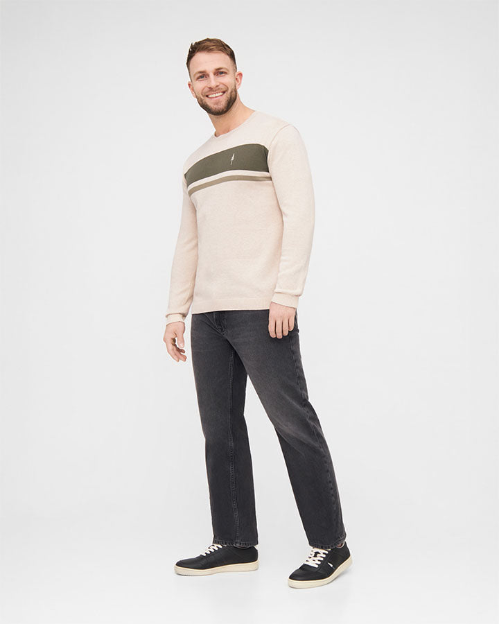 NIKIN TreePullover Knitted Stripes Pullover Raw-Olive Bio