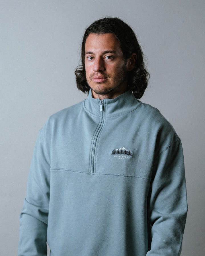 NIKIN TreeSweater Muntogna Quarter Zip Pullover Elemental Blue