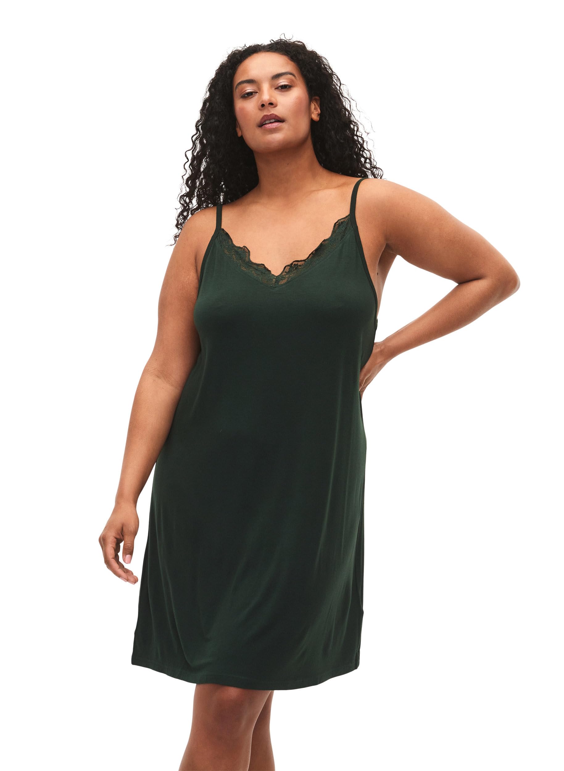 Zizzi Negligé Viskose Spitze Träger Fig Gr 42-44