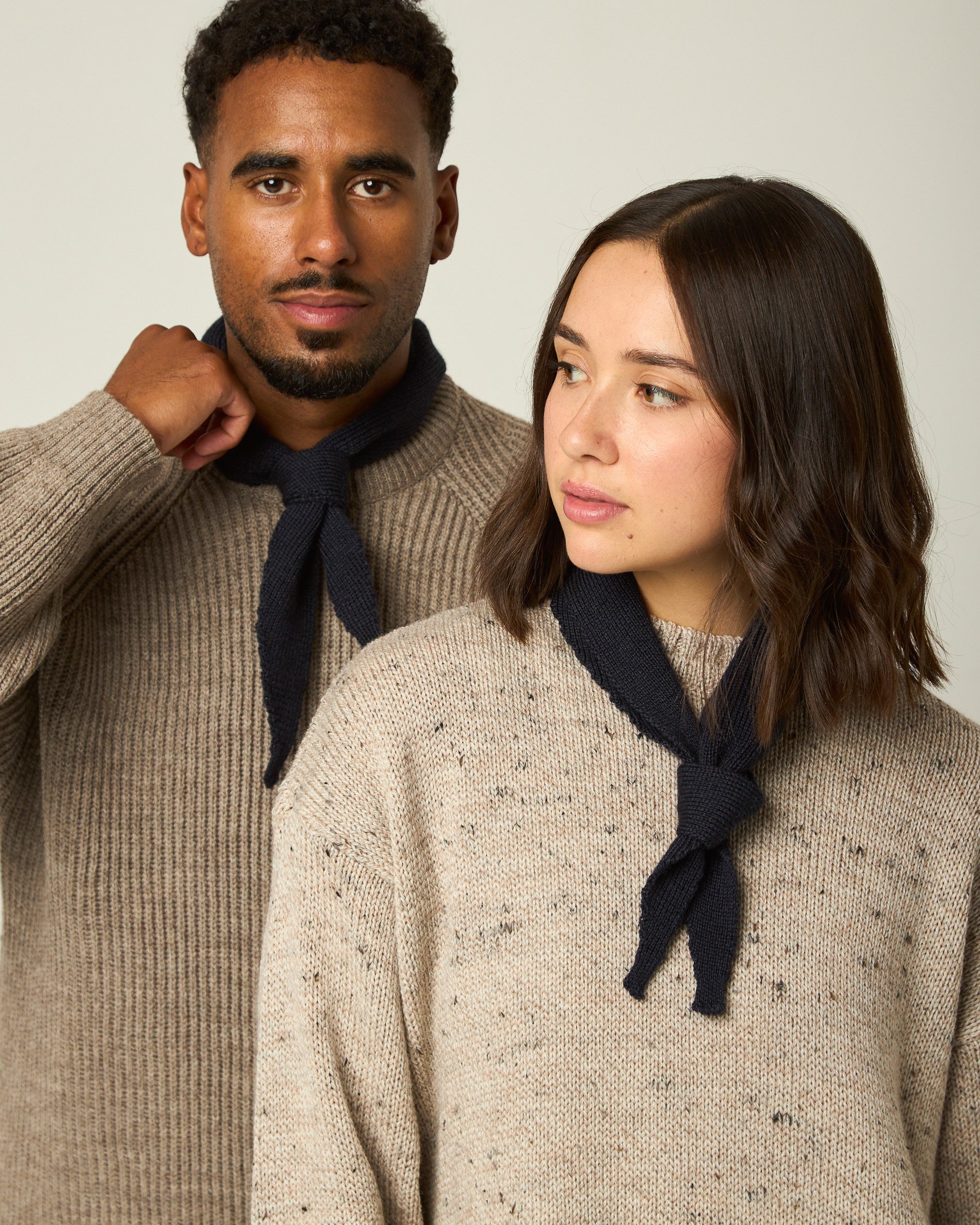 Peregrine Merino Krawatte Strickkrawatte Creme