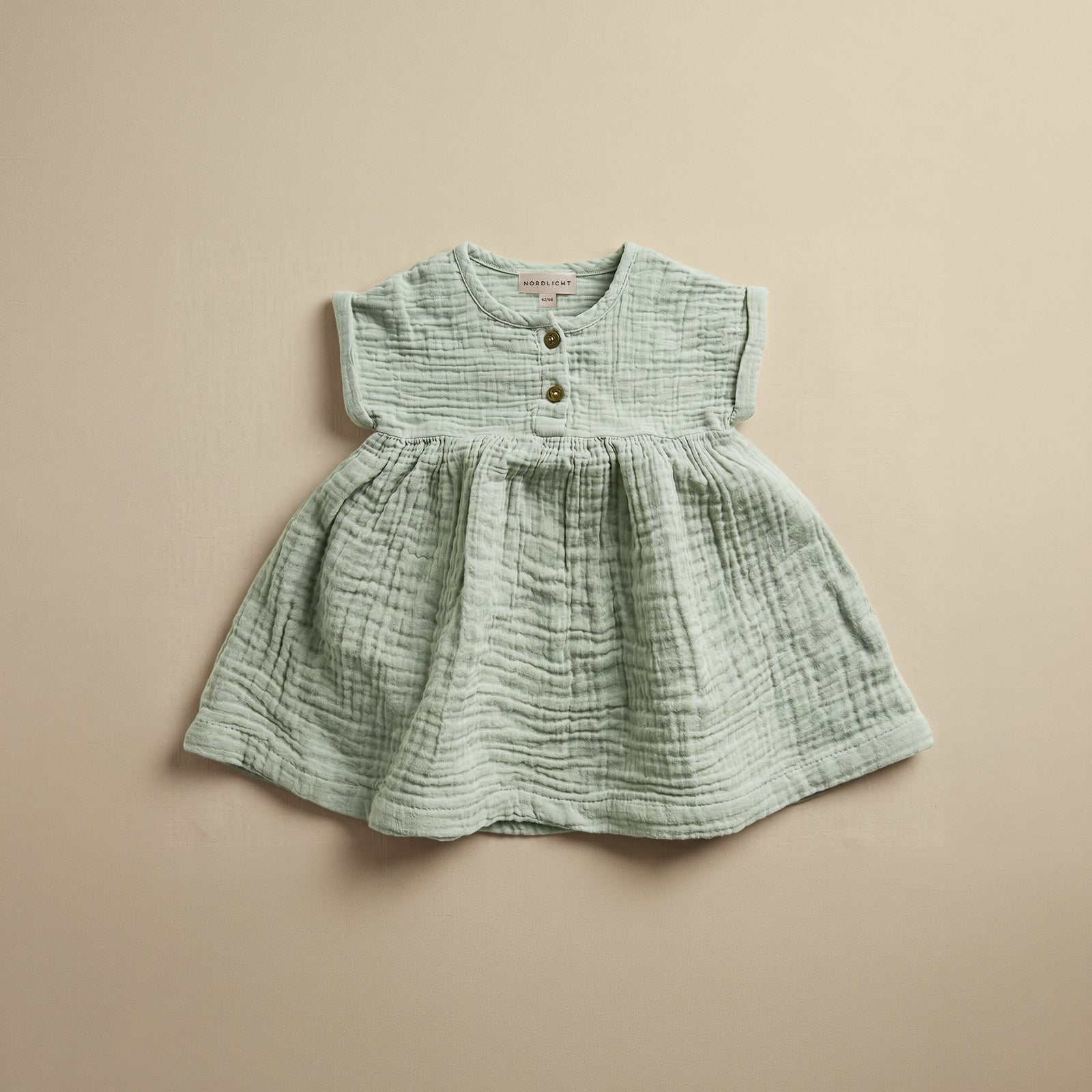 Nordlicht Alma Musselin Kleid Kinder Grün 62/68 Bio-Baumwolle