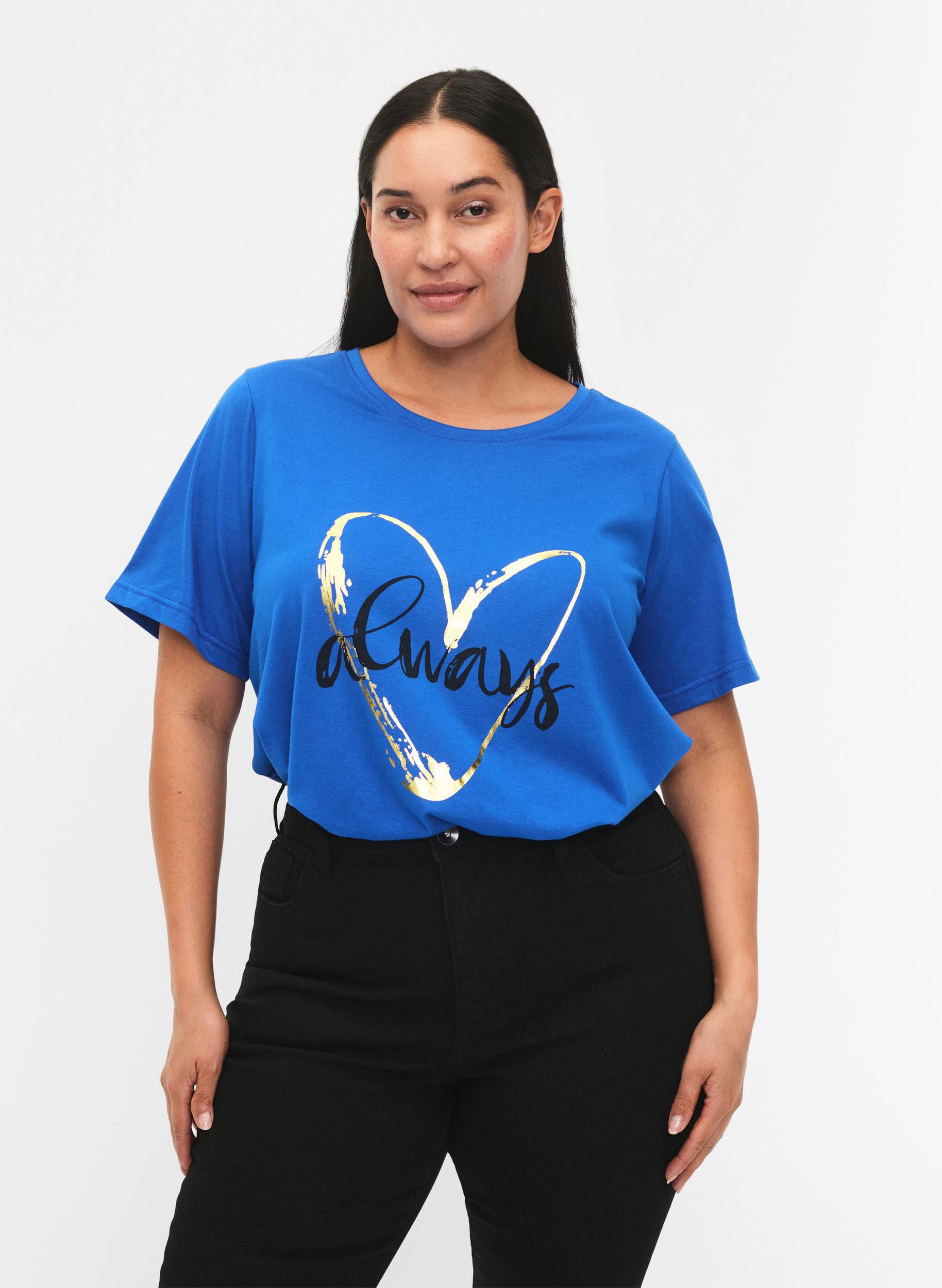 Flash by Zizzi T-Shirt 2er-Pack Rundhals Aufdruck Kurzarm