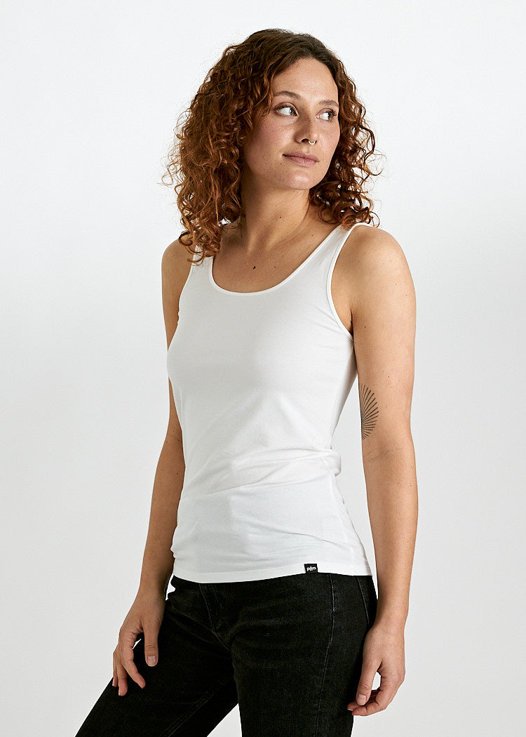 Wijld Tank Top Melanie Bright White Damen Top Holz