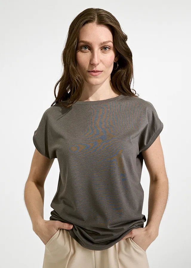 Wijld WoodShirt Elena Damen T-Shirt Granit Gray Lyocell