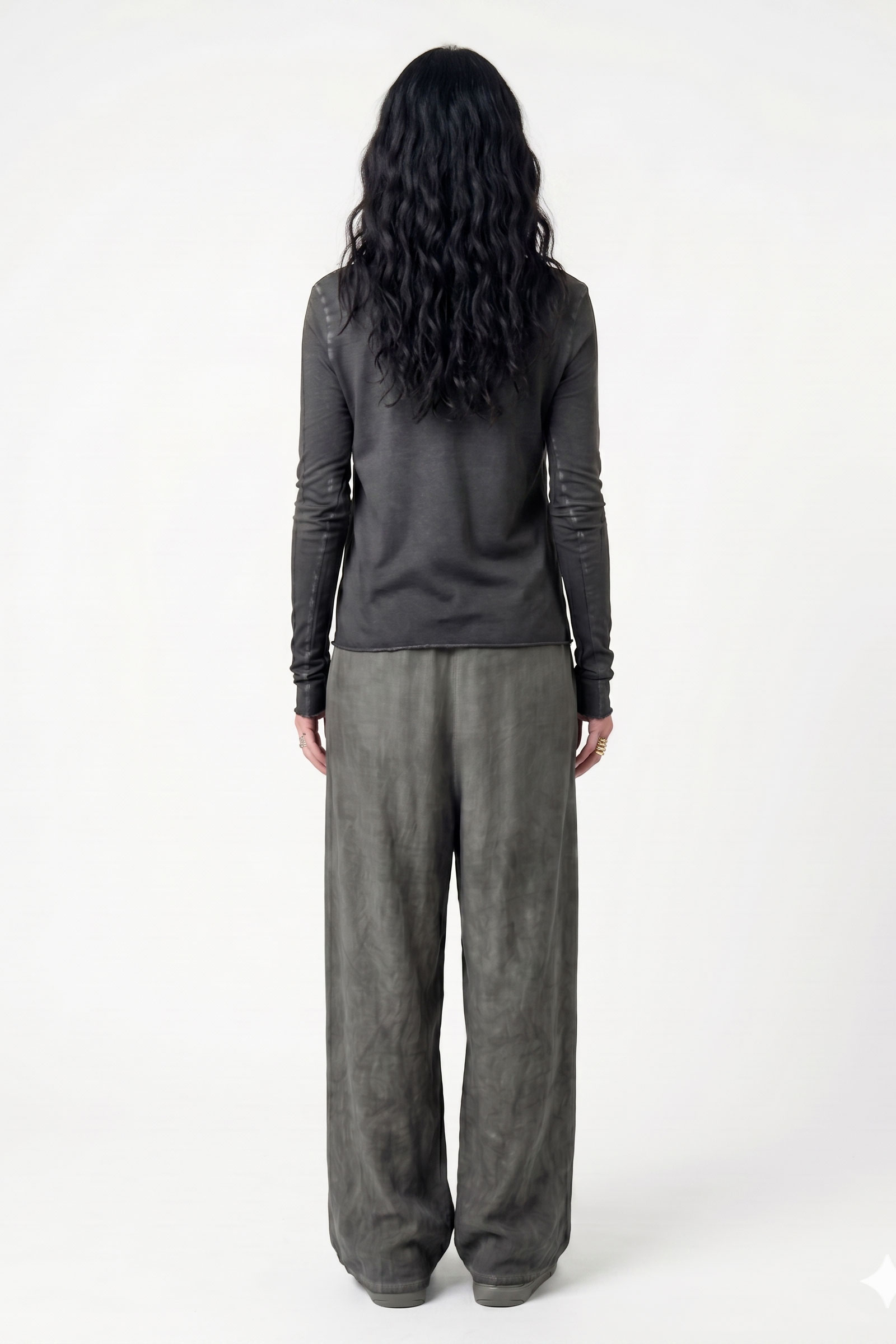 Sanctamuerte T-Shirt Manica Lunga Langarmshirt Crop Baumwolle