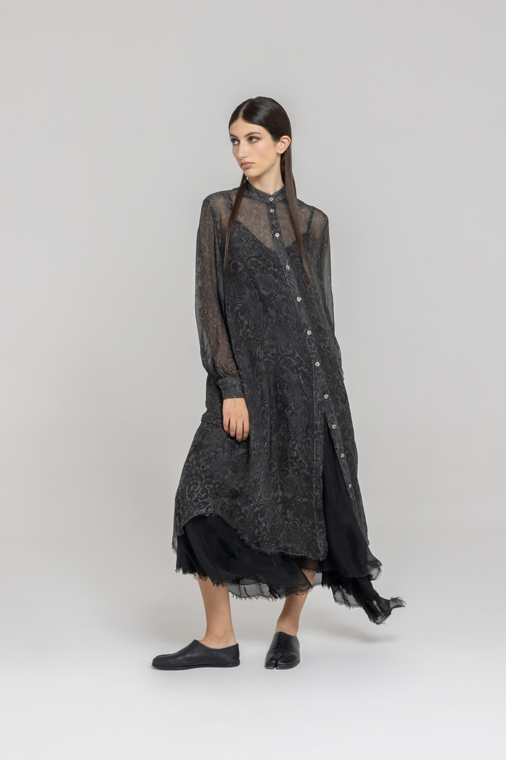 Sanctamuerte Abiti Chemisier Hemdkleid Viskose-Seide Barock