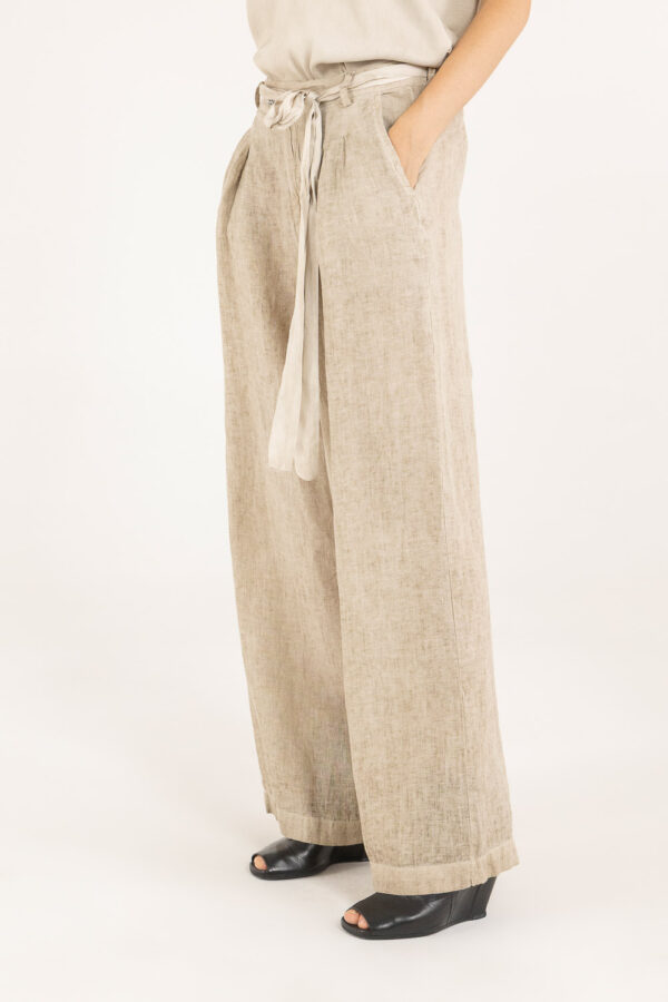 Sanctamuerte Pantaloni Pantalone Regular Hose Leinen Bügelfalte