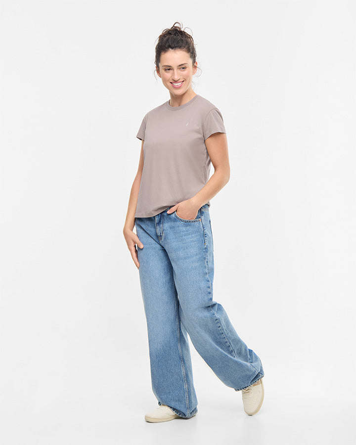NIKIN TreeShirt Women T-Shirt Taupe Bio-Baumwolle