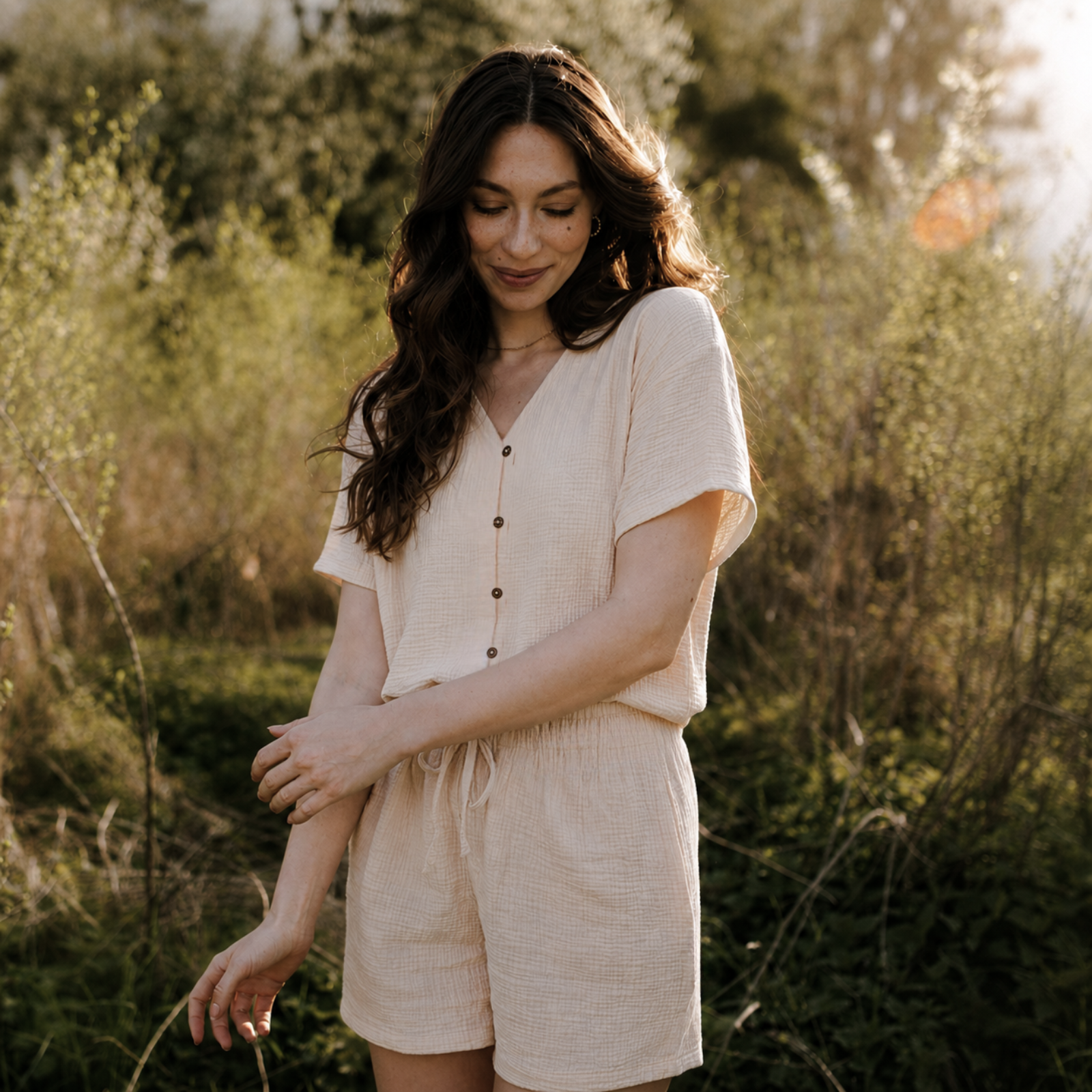 NORDLICHT Freja Musselin Shirt Bio-Baumwolle Kurzarm