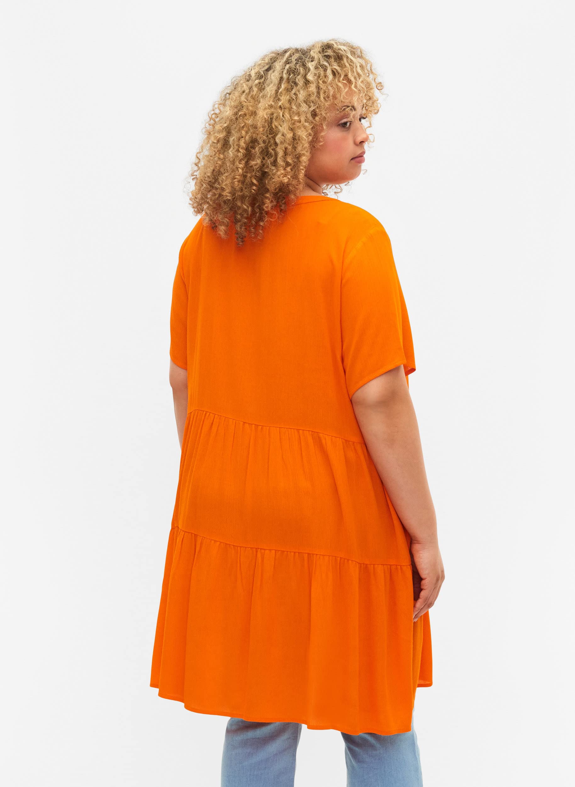 Zizzi A-Linie Kleid Damen Kurzarm Viskose