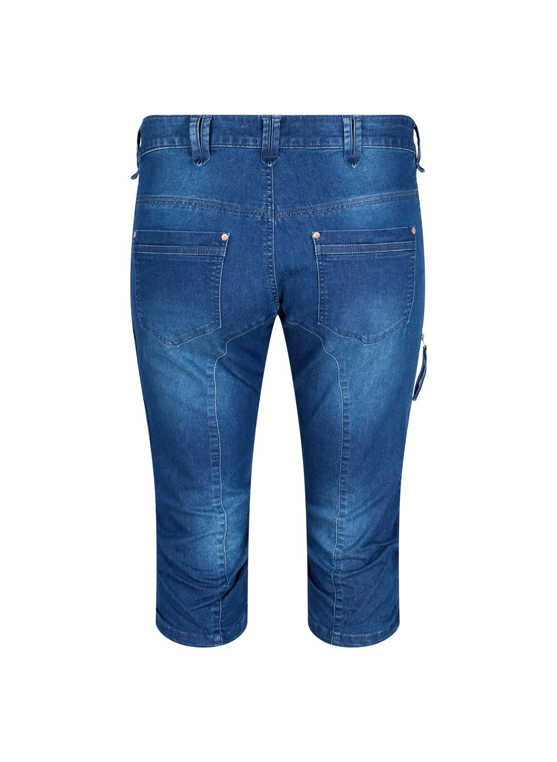 Zizzi Jeans Capri-Jeans Slim Fit 3/4 Dark Blue Denim Gr. 44