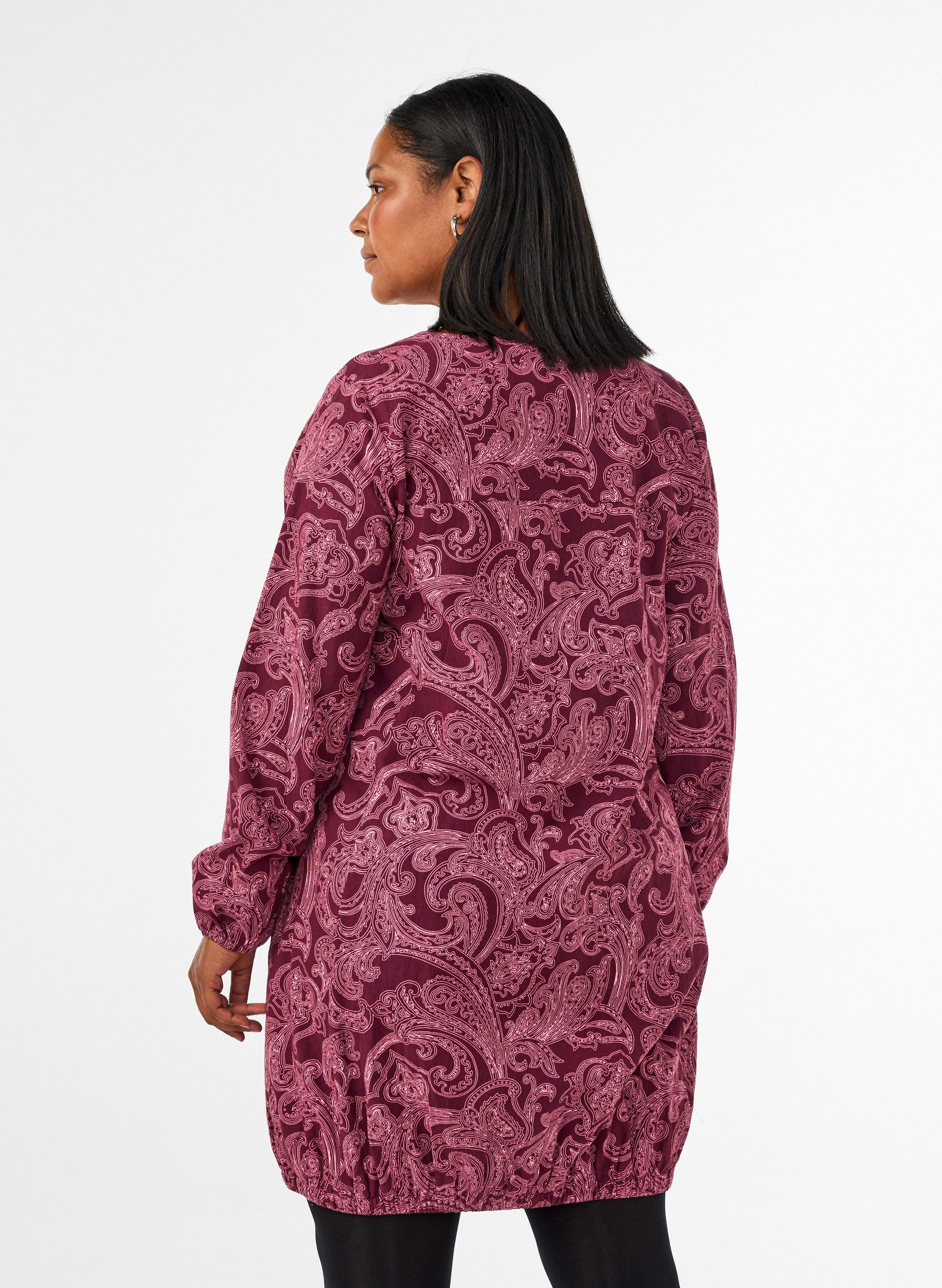 Zizzi Kleid Kurz Baumwolle Rundhals Gummizug Große Größen