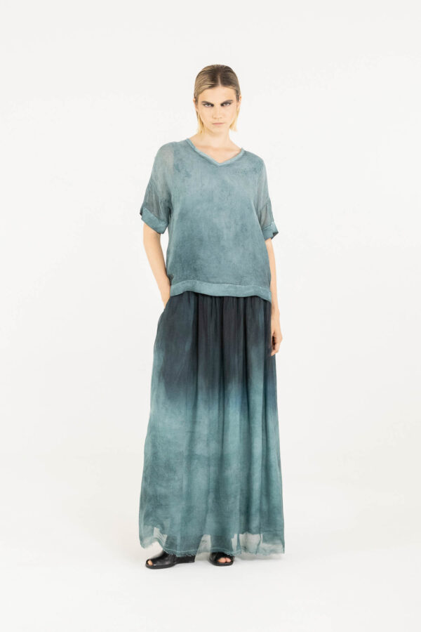 Sanctamuerte T-Shirt Ampia Shirt V-Ausschnitt Weit