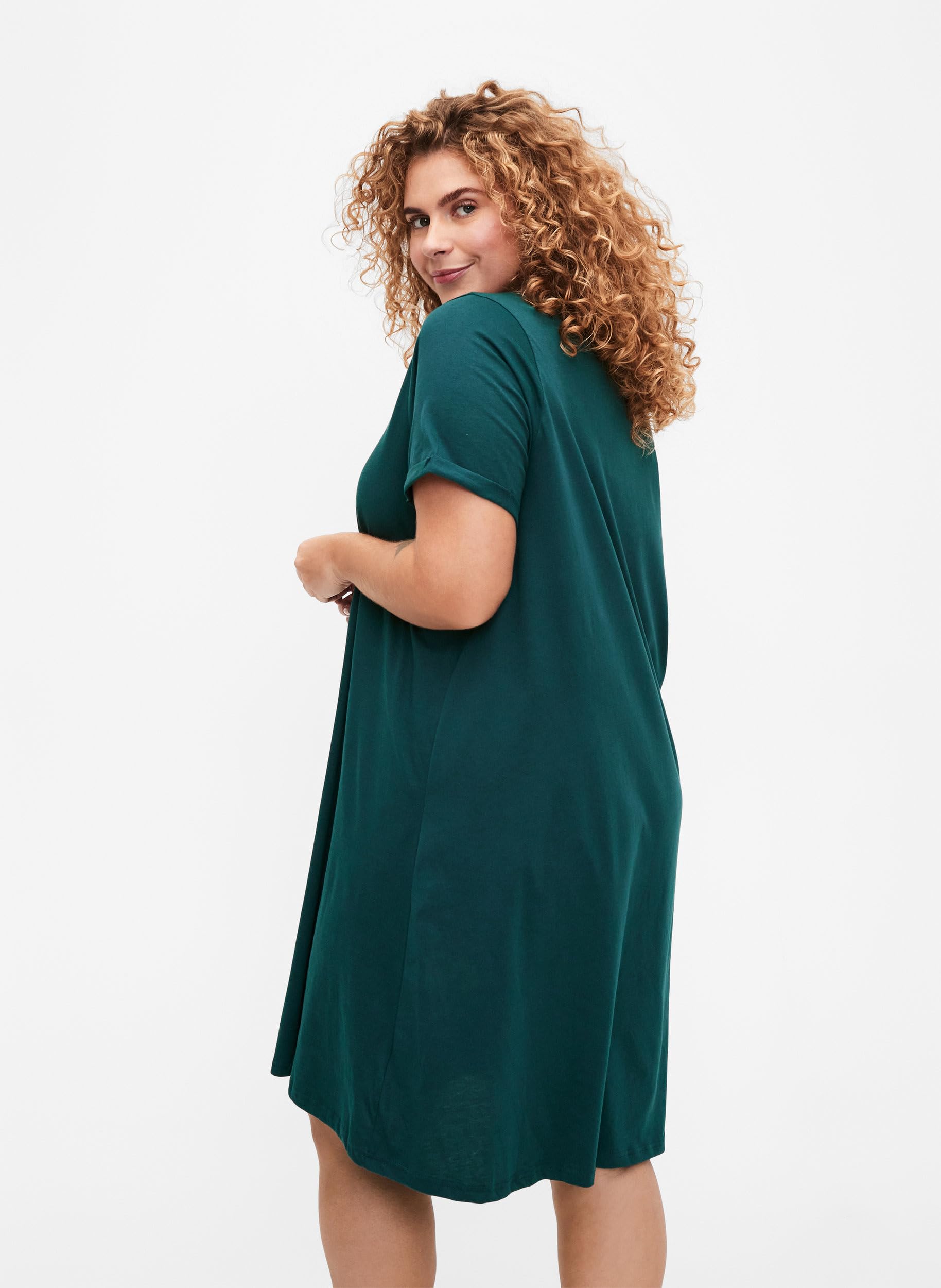 Zizzi Nachthemd Damen 2-Pack Bio-Baumwolle Kurzarm