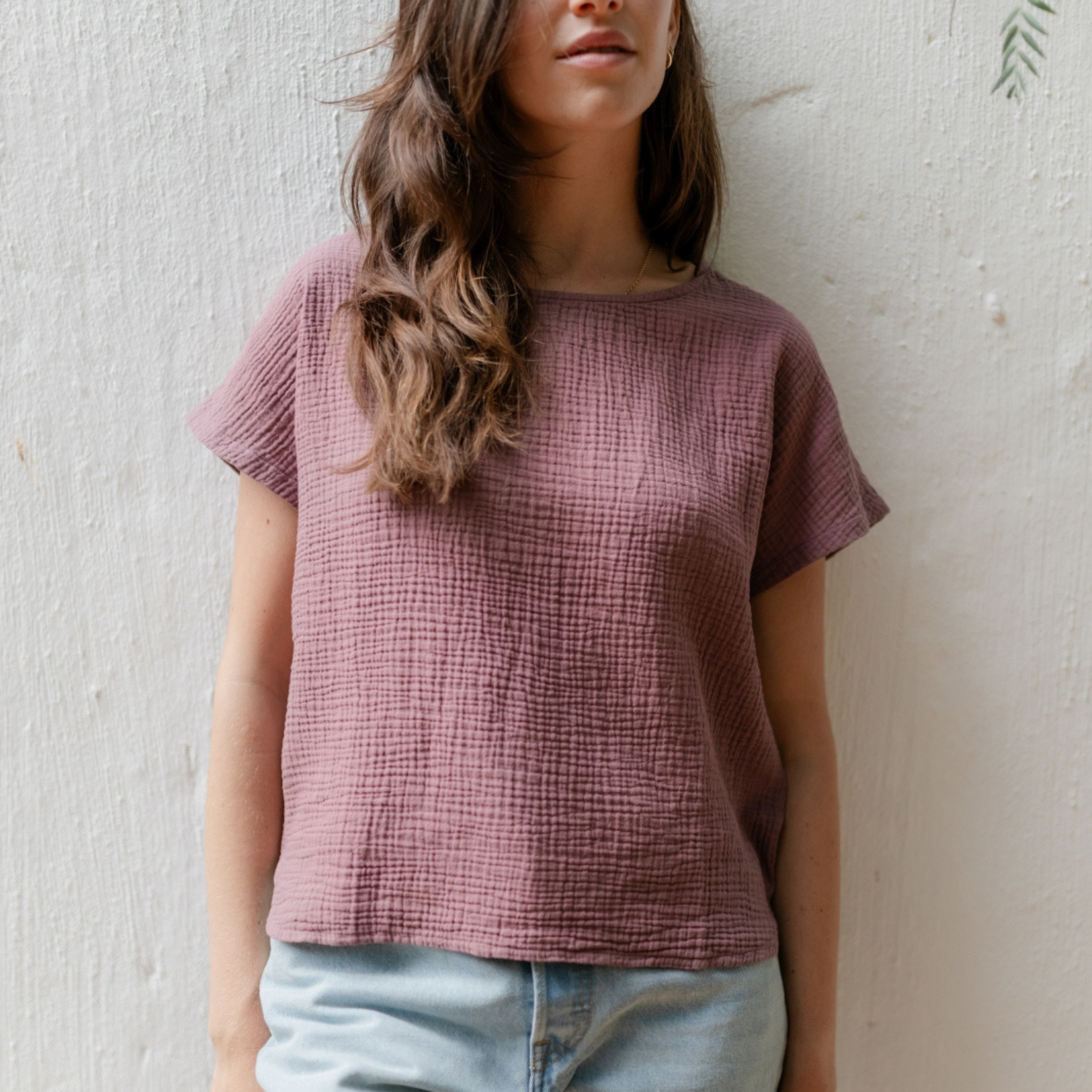 NORDLICHT Ida Musselin T-Shirt Rosa Bio-Baumwolle