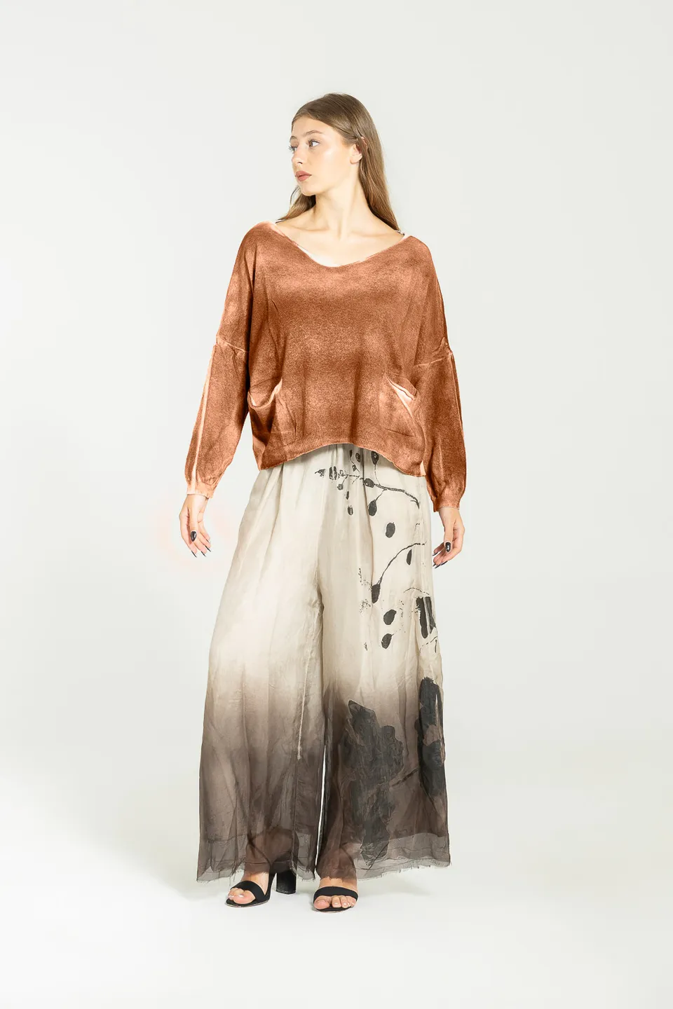 Sanctamuerte Maglieria Maglia Girocollo Pullover Baumwollmix weit