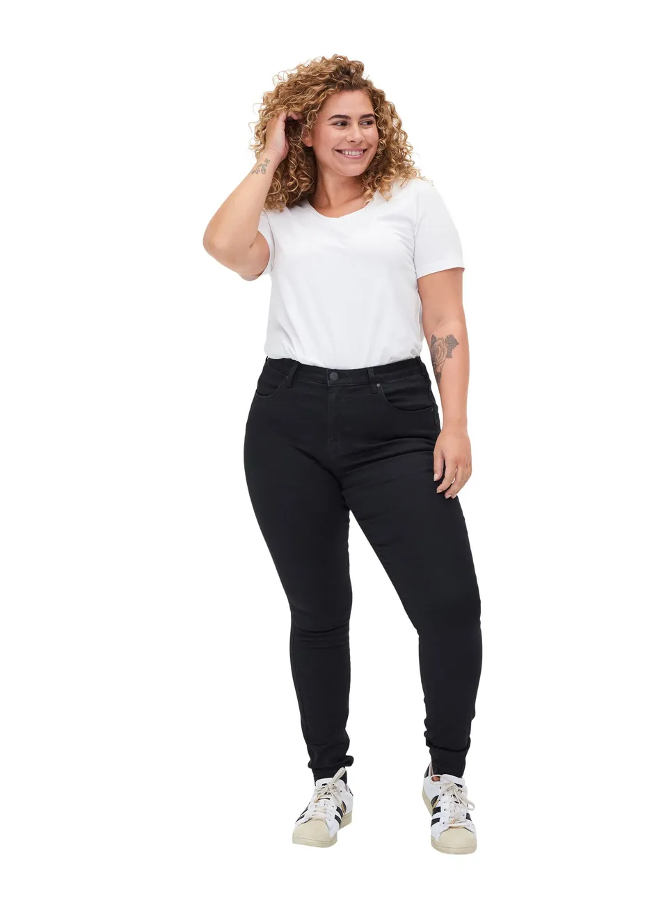 Zizzi Amy Super Slim Jeans Damen Schwarz Stretch
