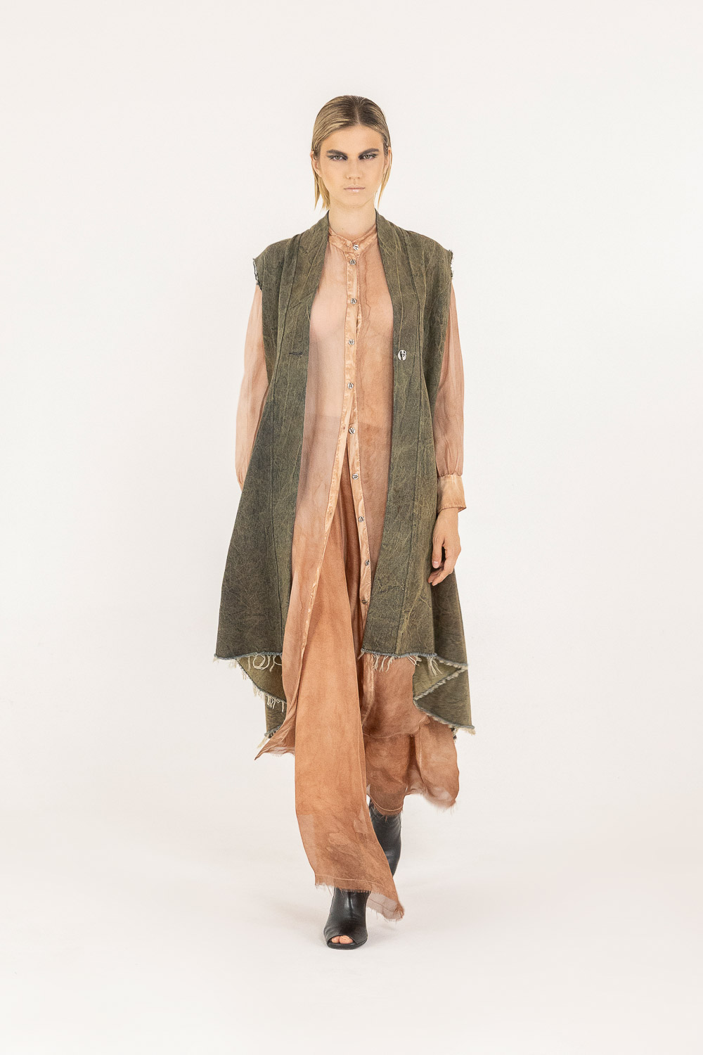 Sanctamuerte Capispalla Gilet Redingote Weste Denim