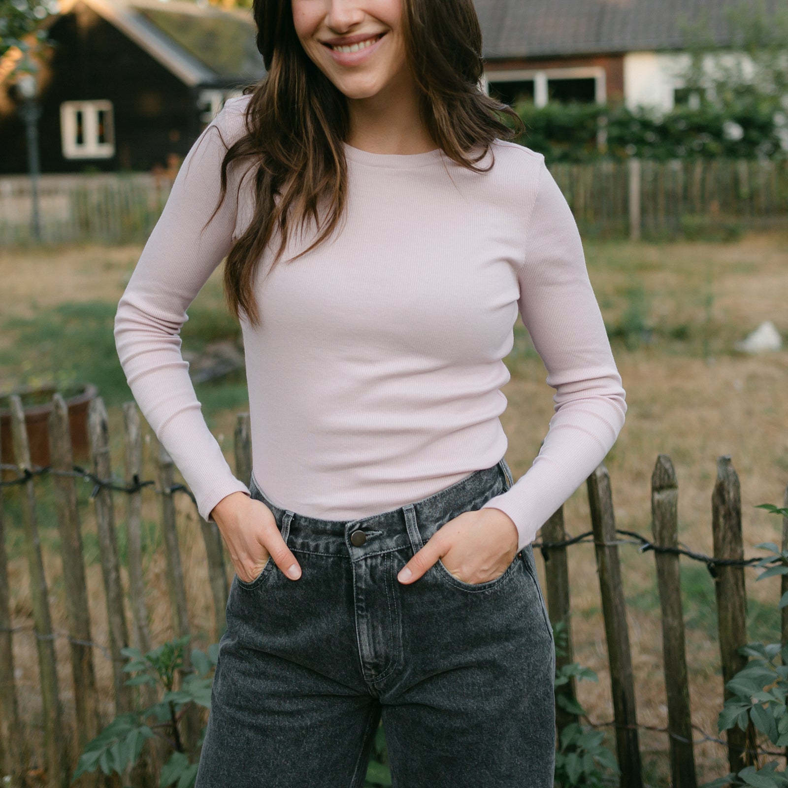 NORDLICHT Lica Ripp Langarmshirt Rosa Bio