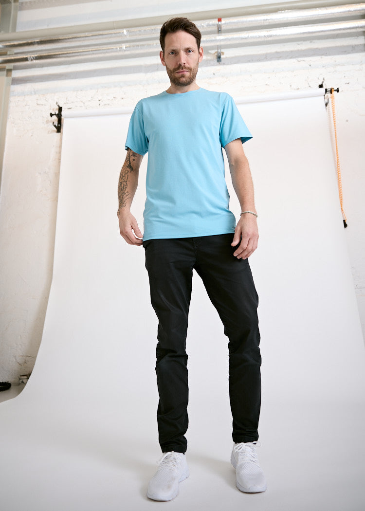 Wijld Woodshirt Timo Herren T-Shirt Milky Blue Lyocell