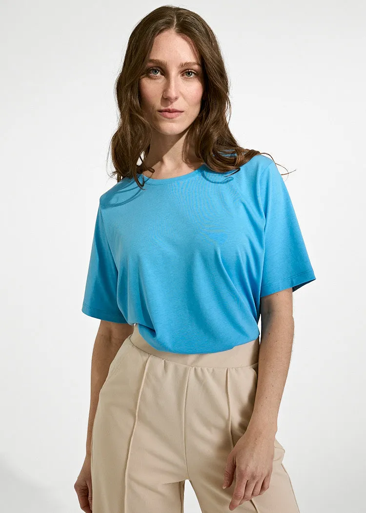 Wijld Tilda Damen T-Shirt Azure Blue Lyocell