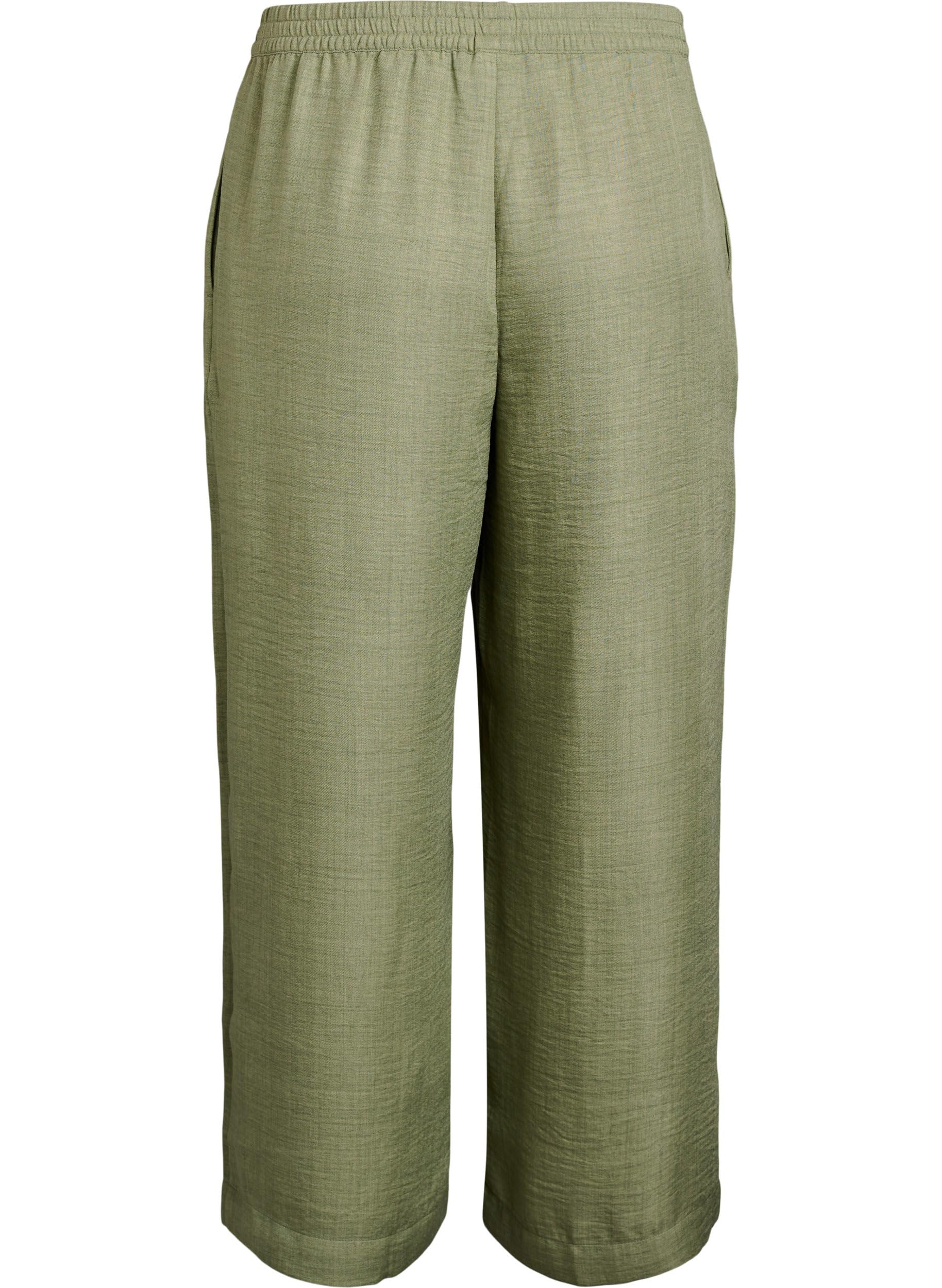 Zizzi Trousers Hose Große Größen Weit Oil Green Schwarz