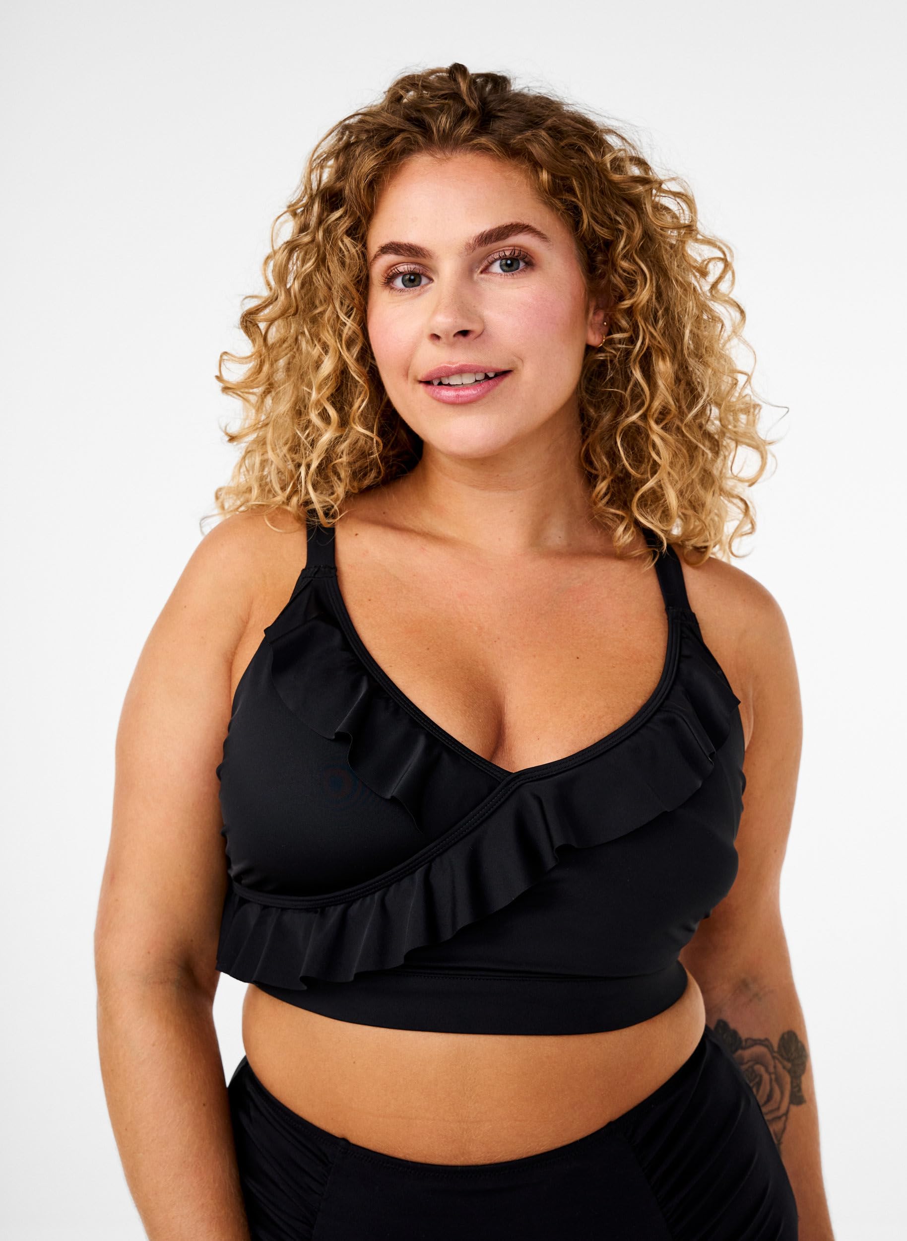 Zizzi Swim Bikini-Oberteil Damen Rüschen chlorbeständig