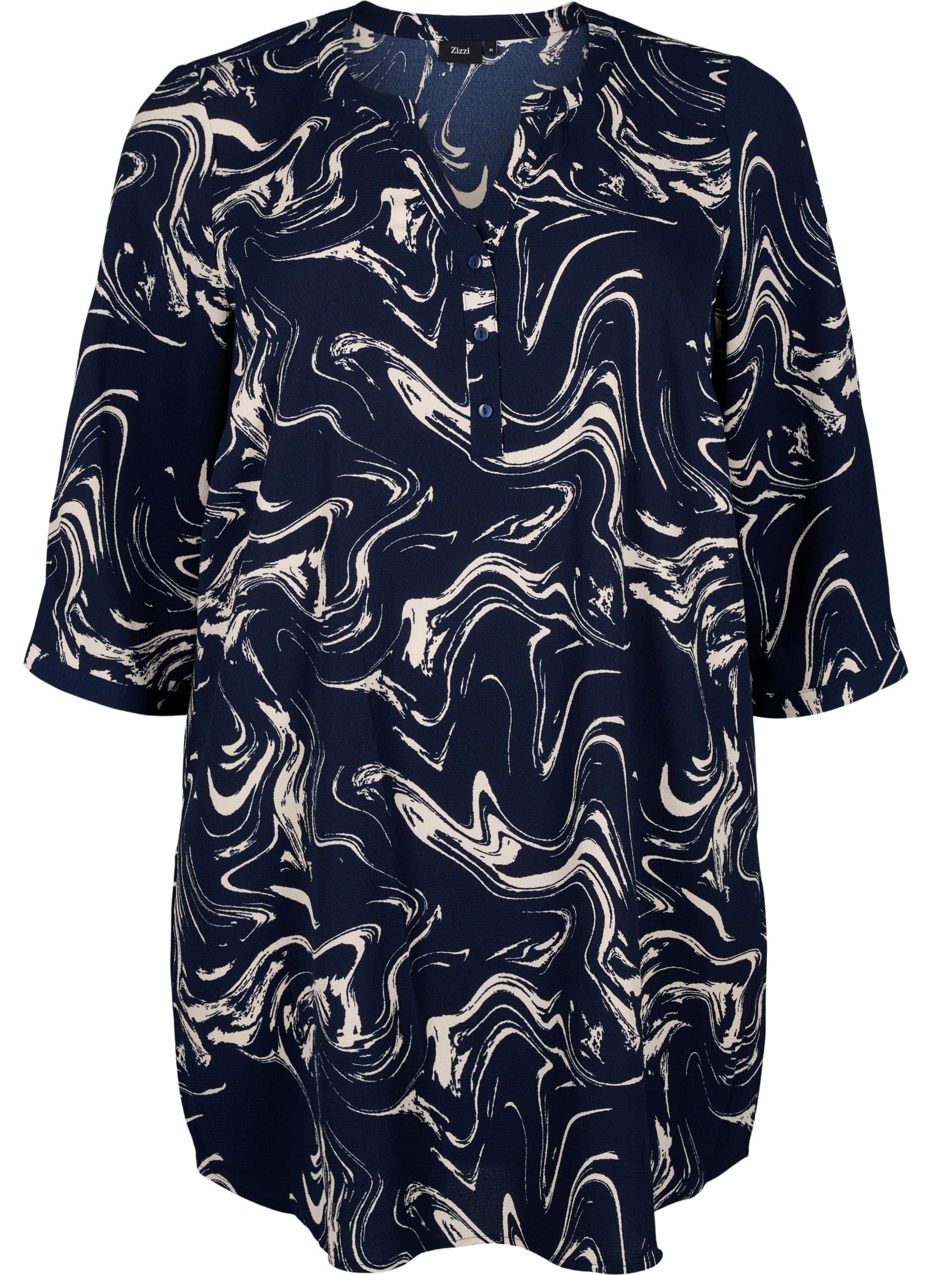 Zizzi T-Shirts Tunika Print 3/4 Ärmel Tunika