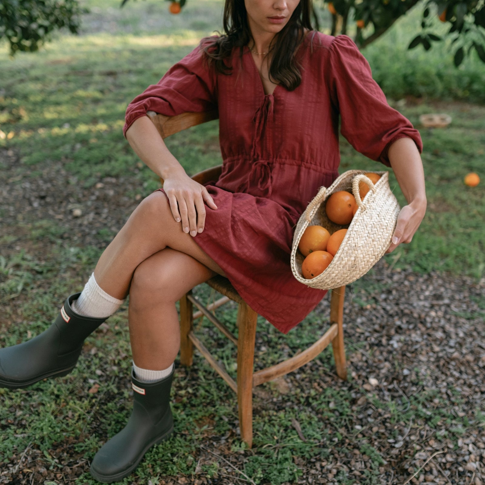 NORDLICHT Kaja Jacquardkleid Rot Bio-Baumwolle