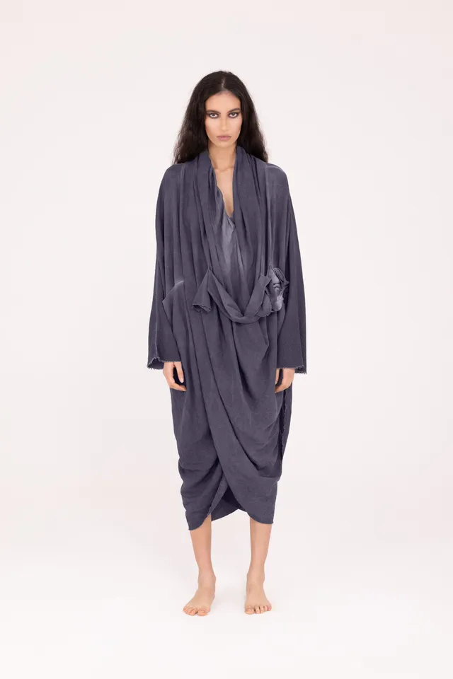 Sanctamuerte Abiti MAXI ABITO Kleid Viskose Langarm
