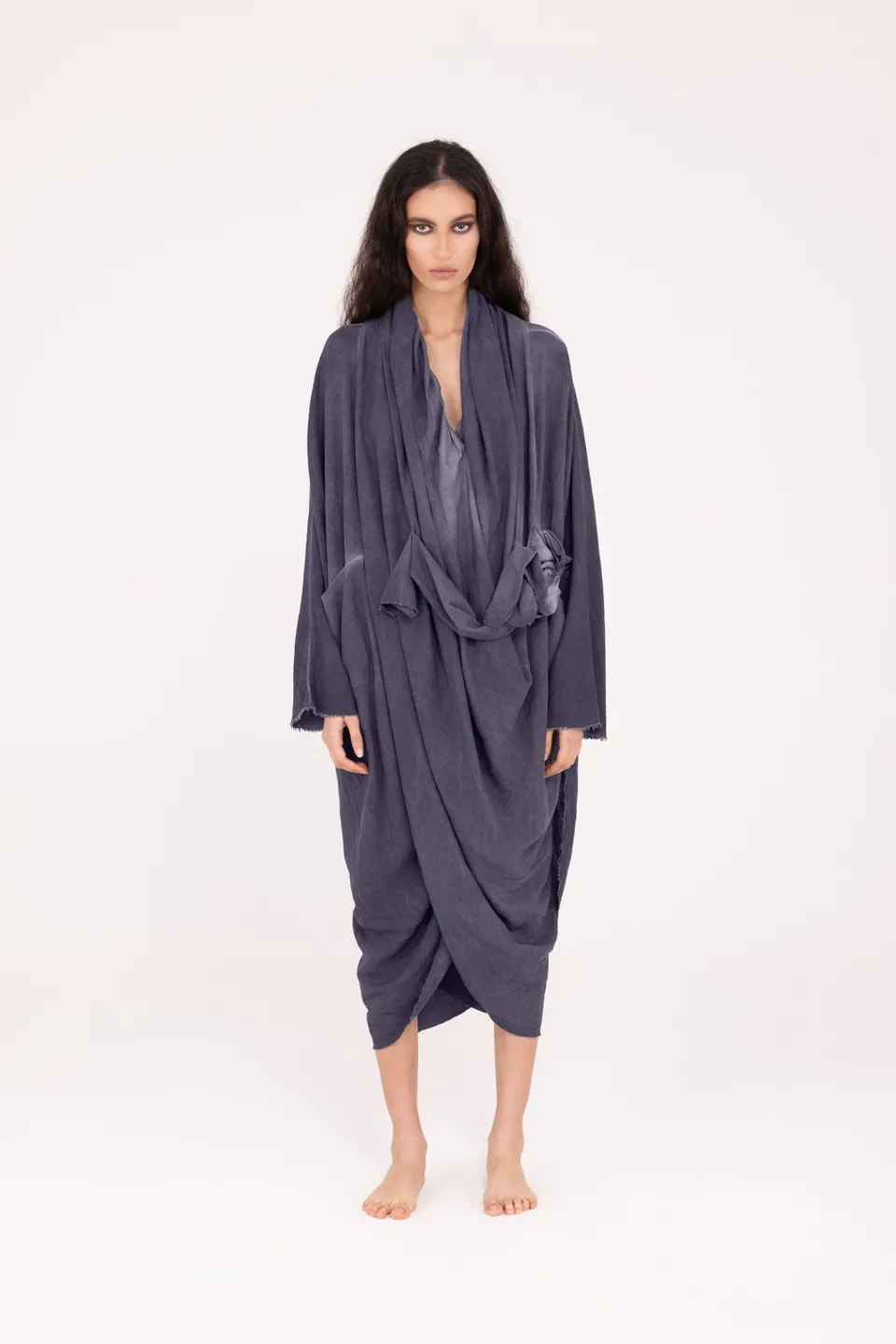 Sanctamuerte Abiti MAXI ABITO Kleid Viskose Langarm