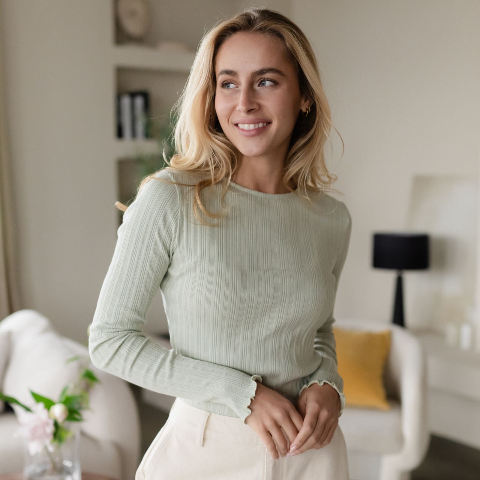 Nordlicht Maja Langarmshirt Salbei Bio-Baumwolle