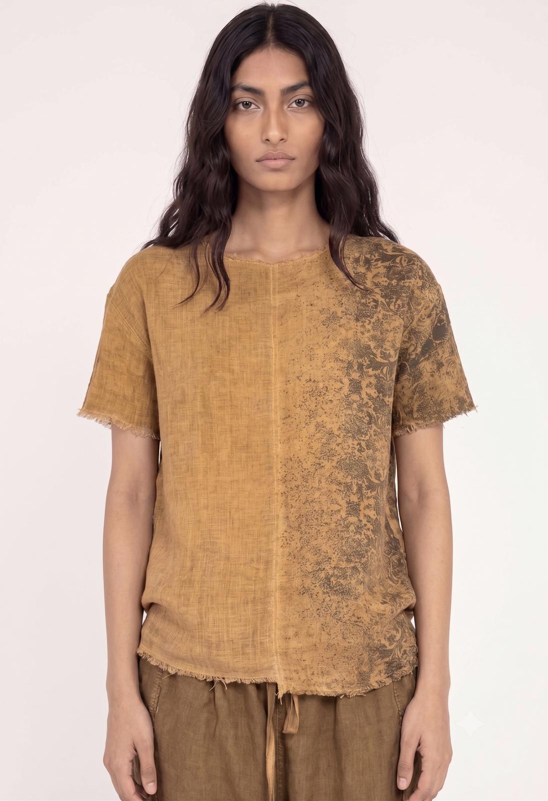 Sanctamuerte T-Shirt Leinen semi-oversize Degradé-Verlauf