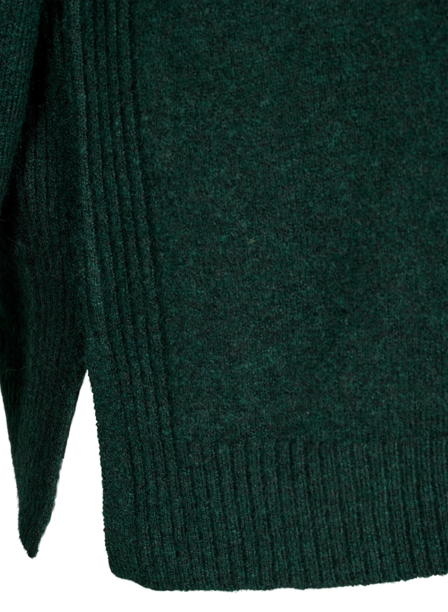 Zizzi Strickpullover hoher Kragen Wolle Ripp 42-60