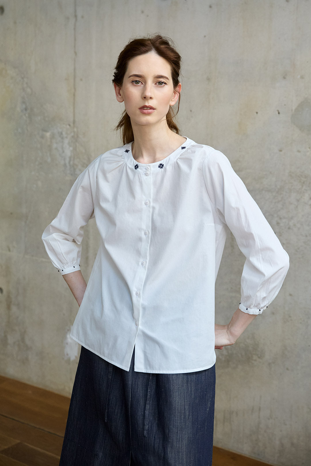 Christiane Strobel Oberteile VIOLA Bluse Bio-Baumwolle Stick