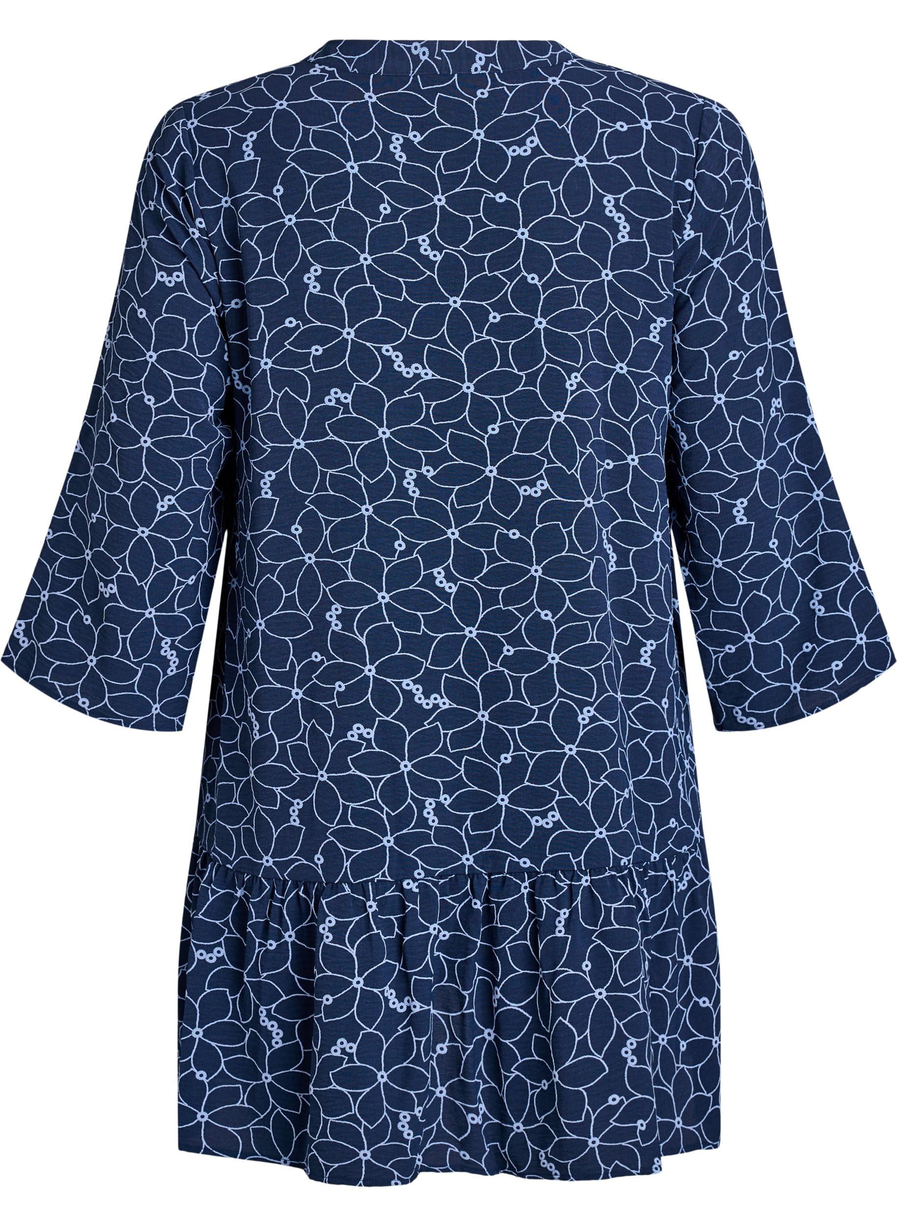 Zizzi Tunika Damen 3/4 Ärmel Blumenmuster große Größen