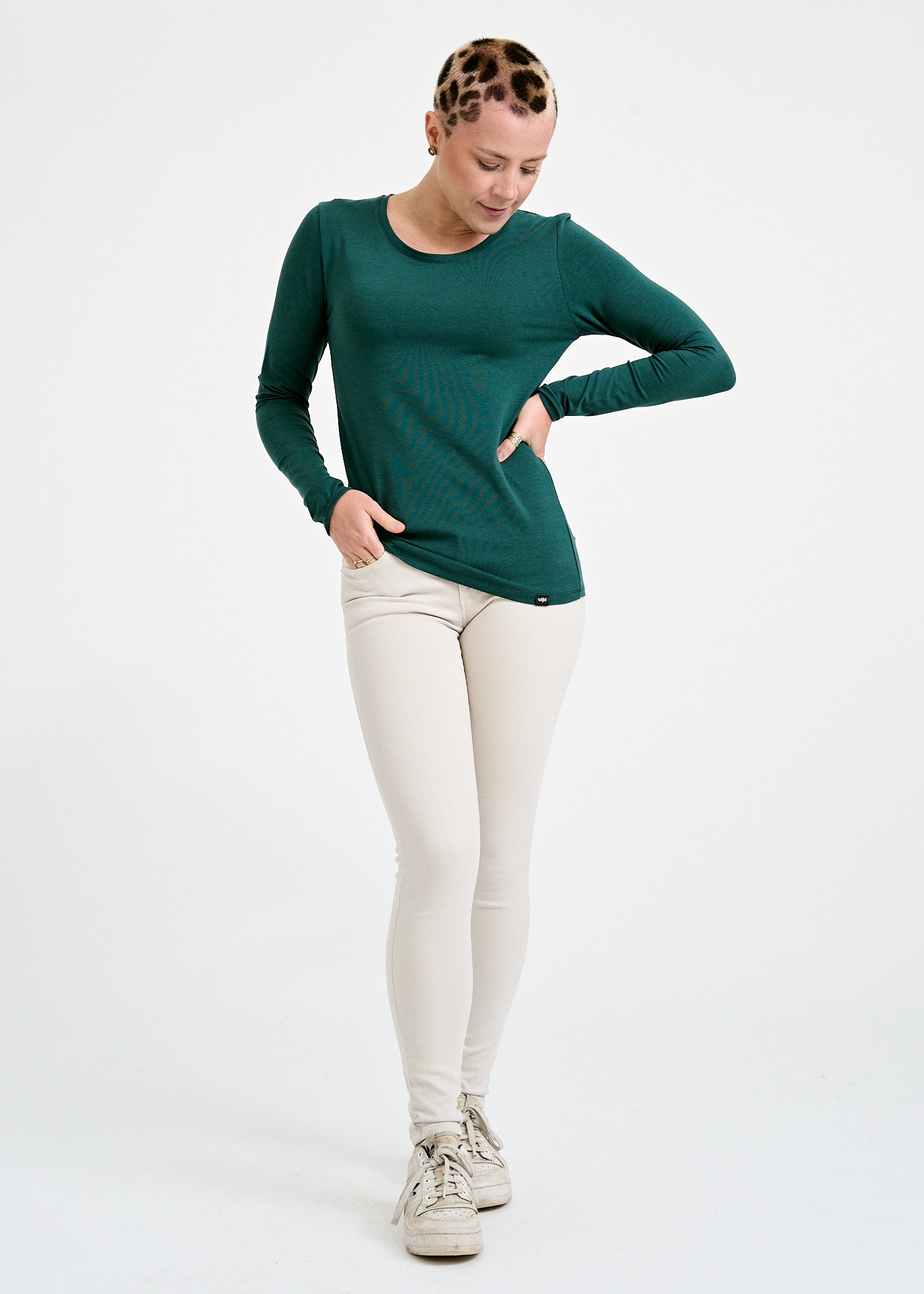 Wijld Maya Langarmshirt Sea Moss Lyocell Damen