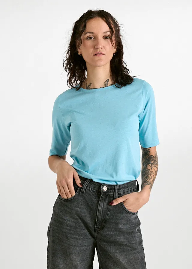 Wijld Lola Woodshirt T-Shirt Damen Milky Blue Holz
