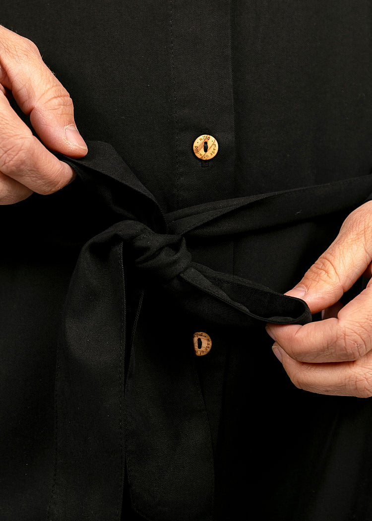 Wijld Hemdblusenkleid Black Kleid Schwarz Lyocell