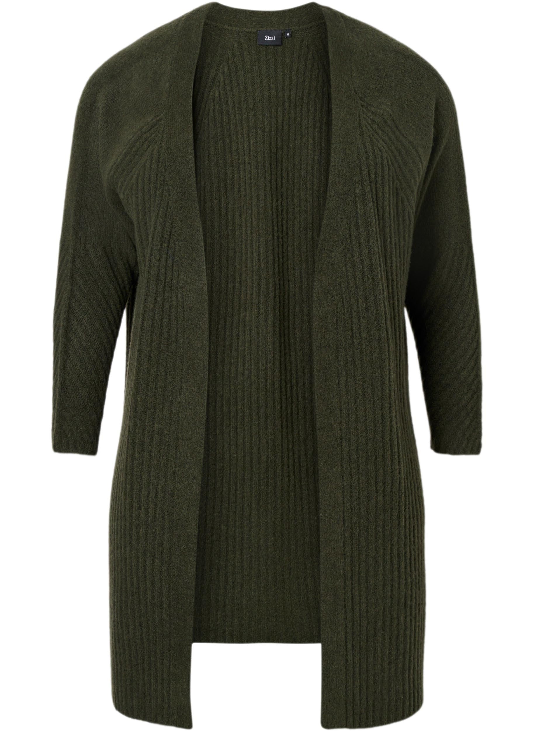 Zizzi Cardigans Strickjacke Offen Rippenstrick Einheitsgröße