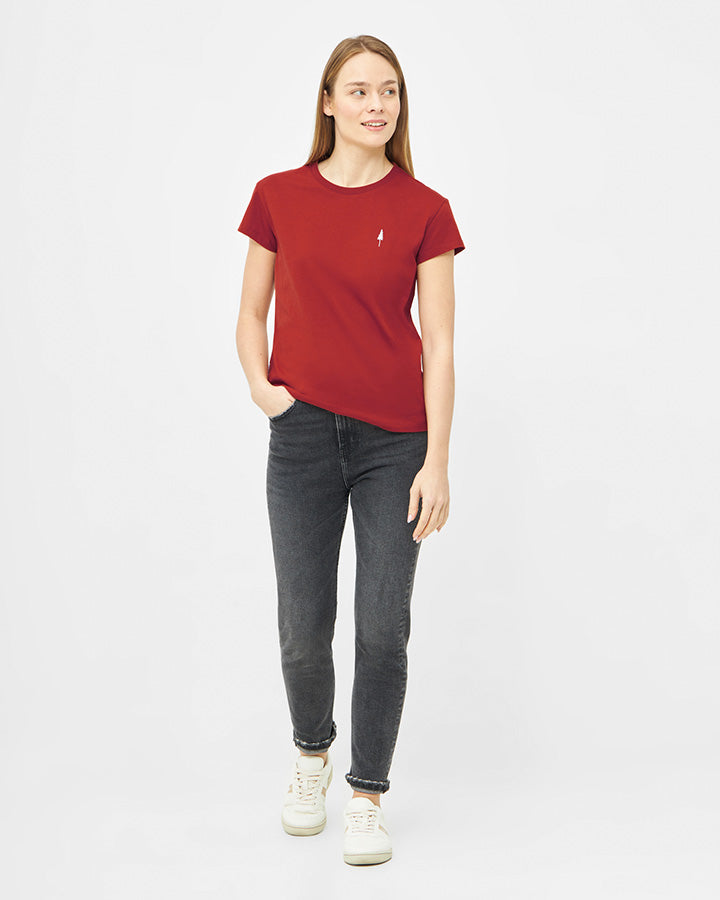 NIKIN TreeShirt Women T-Shirt Bloodstone Red Rot Bio-Baumwolle