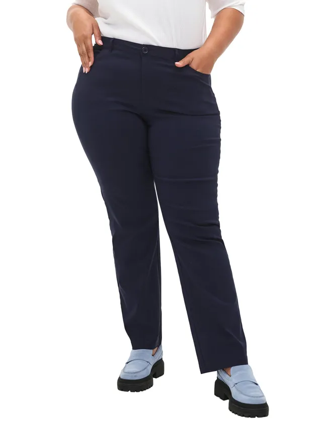 Zizzi Hose Damen einfarbig reguläre Passform Viskose-Stretch