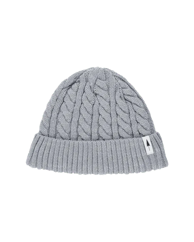 NIKIN Treeanie Cable Knit Mütze Cool Grey Zopfstrick