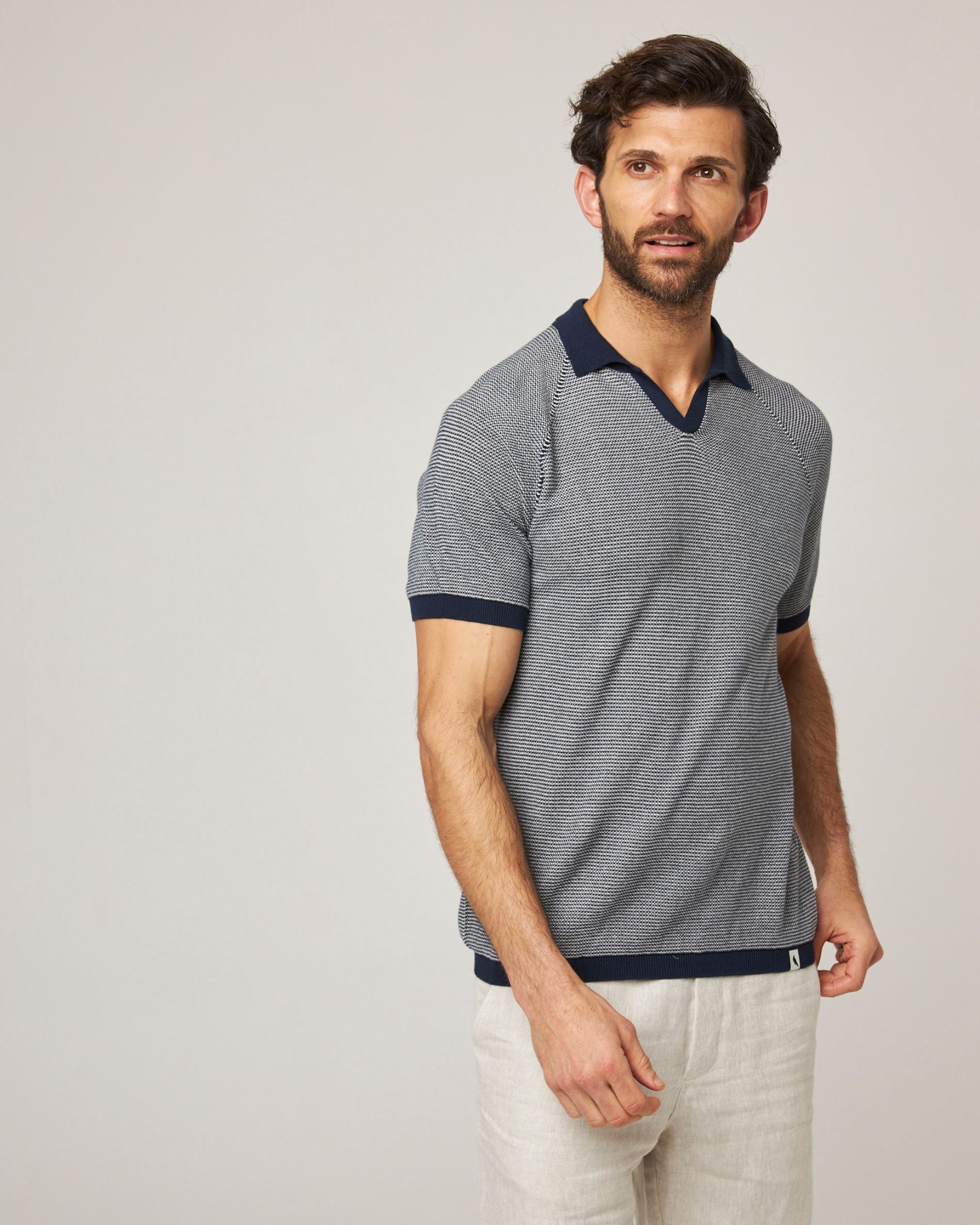 Peregrine Lynton Polo Shirt Herren Weiß L Baumwolle