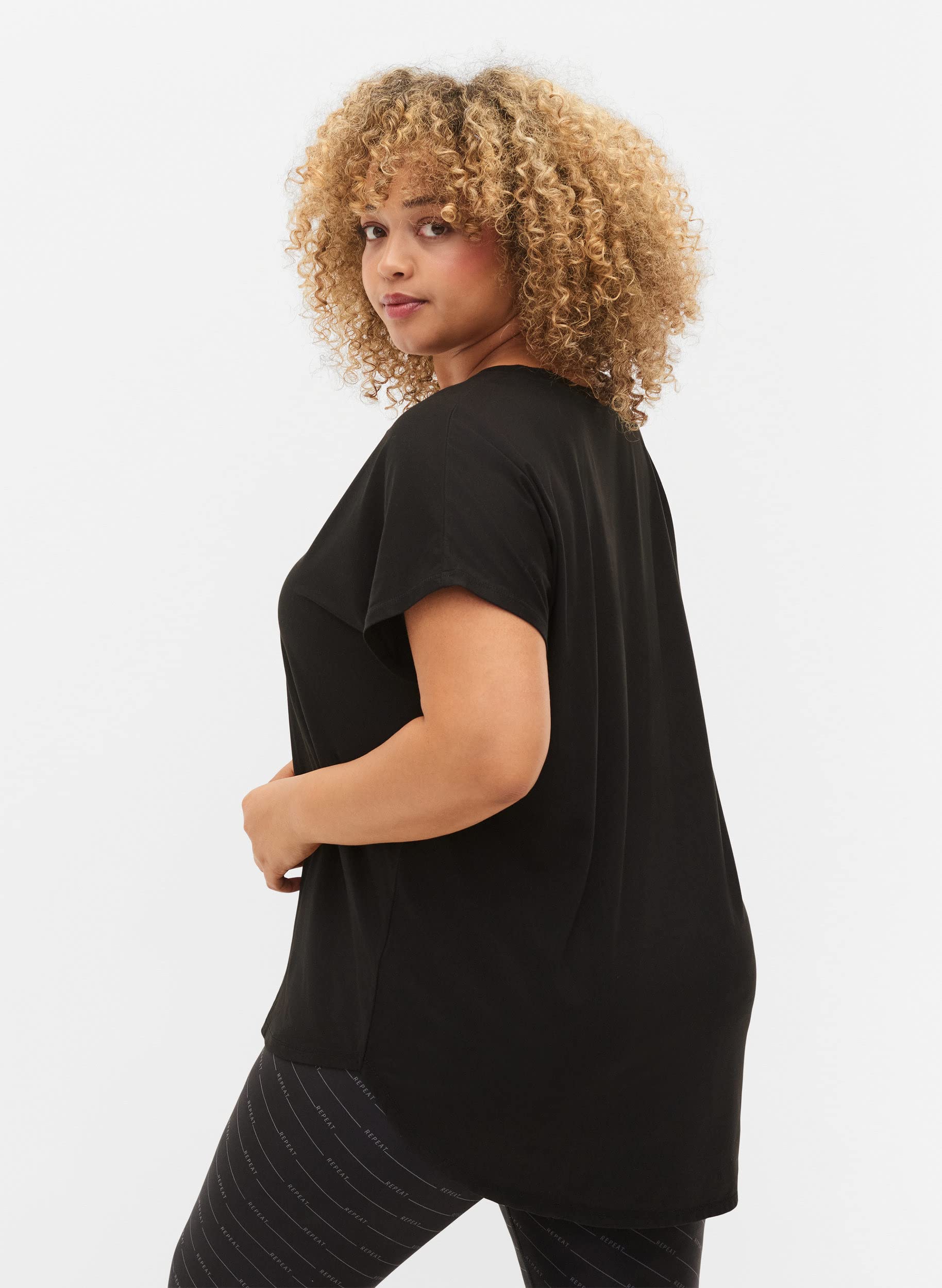 Zizzi Active T-Shirt Kurzarm Schwarz Große Größen